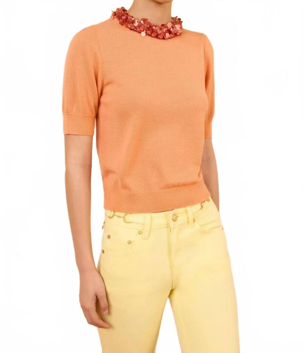 NEW ULLA JOHNSON jude embellished top in hibiscus